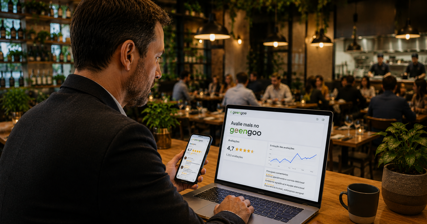 Restaurante com 4,8 estrelas no Google, o segredo é o timing certo para pedir avaliação